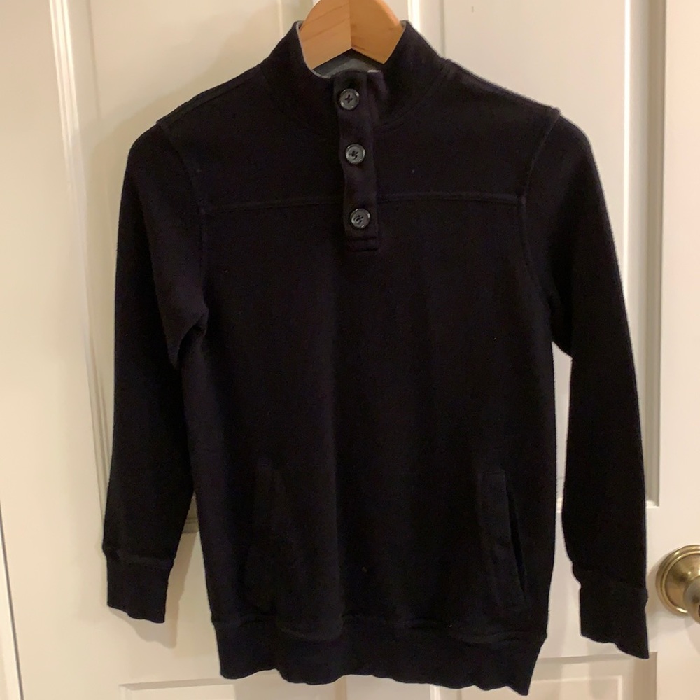 Boys black high neck ribbed sweatshirt